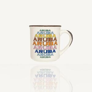 Vintage 90s Aruba Tourist Mug, Coffee or Tea